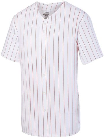 Augusta Adult Unisex 100% polyester Pin Stripe Full Button Baseball Jersey